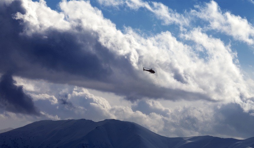 From a Birds Height - a Helicopter Walk over the Mountains of the Caucasus